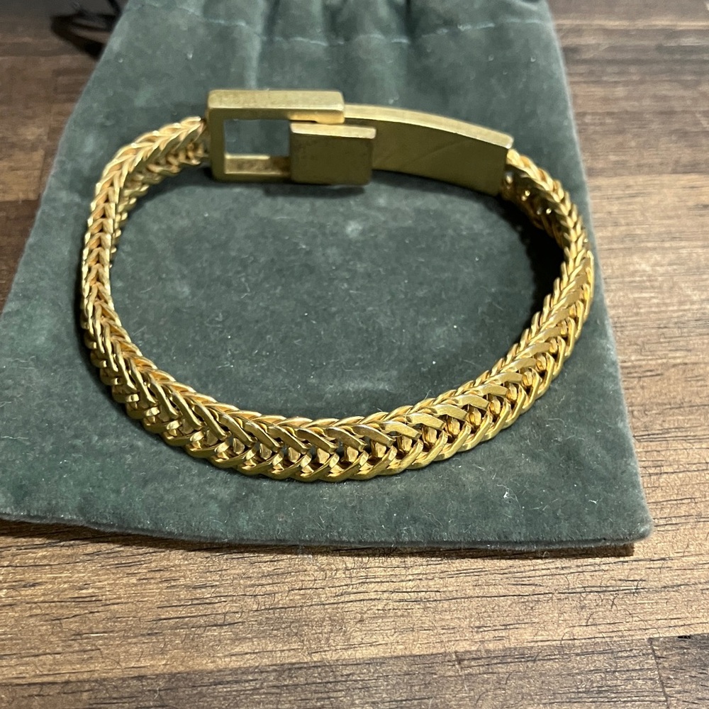 Gold Plated Chain Bracelet with Pouch 8 Inch - Picture 2 of 5